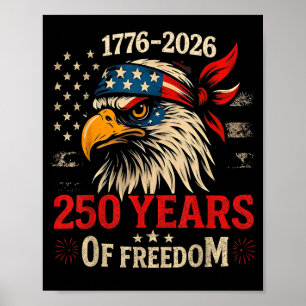 Poster 250 Ans Anniversaire Drapeau Américain USA 250ème