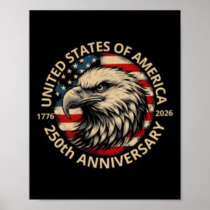 Poster 250 Ans d'Amérique Anniversaire 250e Indépendance 
