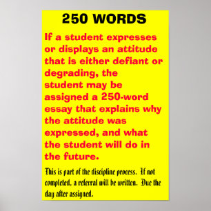 Poster 250 mots - Customisés