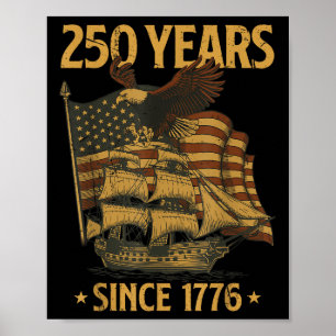 Poster 250e anniversaire Jour de l'Indépendance Aigle amé