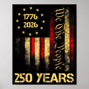 Poster 250e anniversaire USA 250 ans américain 4 juillet