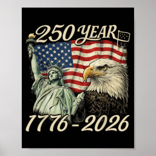 Poster 250e anniversaire USA 250 ans américain 4 juillet