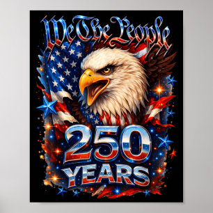 Poster 250e anniversaire USA aigle patriotique 250e