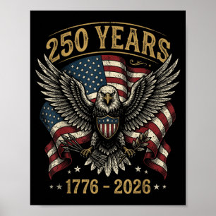 Poster 250e anniversaire USA aigle patriotique 250e 4e