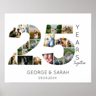 Poster 25 ans de mariage photo Collage Anniversaire Maria
