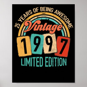 Poster 25 Ans D'Être Impressionnant En 1997 25e Anniversa