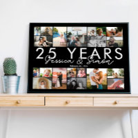 25 ans mariage anniversaire photo collage modifiab