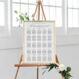 Poster 25 Table Seating Chart Find your Seat Calligraphy
