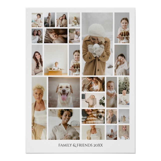 Poster 26 Photo Collage Famille personnalisée (Devant)