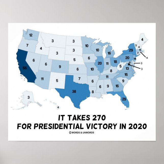 Poster 270 Pour La Victoire Présidentielle En 2020 Carte (Devant)