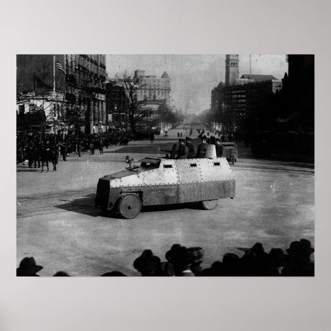 Poster 27e March 1917 : The armoured vehicle squadron (Devant)