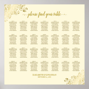 Poster 28 Mariage de table Plafond de crème et d'or
