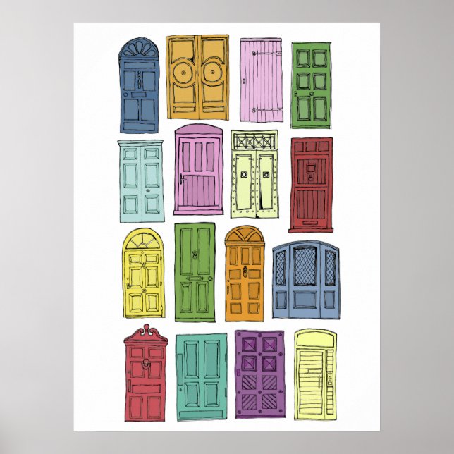 Poster 28" x 20", Portes de papier d'affiche de valeur (M (Devant)