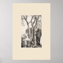 2 arbres cendrés Cornwall Eleanor Hughes Restrike