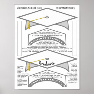 Poster 2 Bac de diplôme Livre blanc Casquettes Graduate P