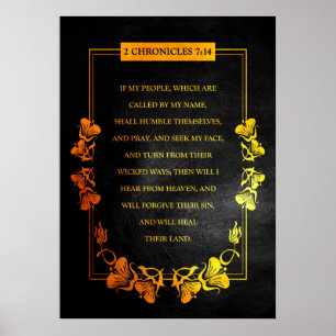 Poster 2 Chroniques 7:14 Verse de la Bible