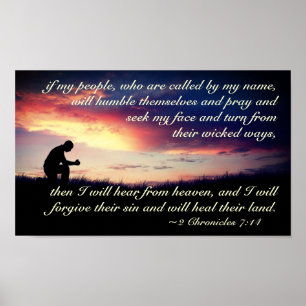 Poster 2 Chroniques 7:14 Verset biblique Si Mon Peuple Pr