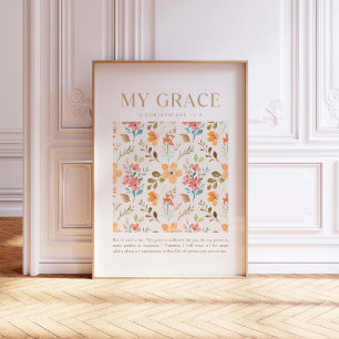 Poster 2 Corinthiens 12:9 Ma grâce te suffit