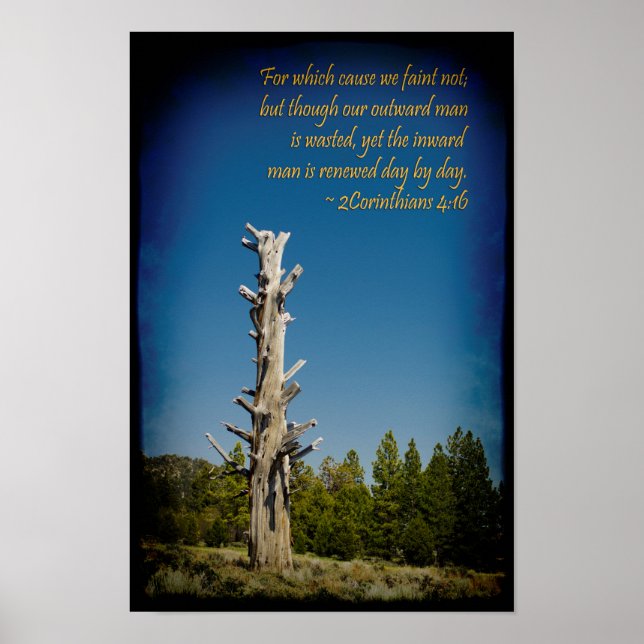 Poster 2 Corinthiens 4:16 Bordure noire (Devant)