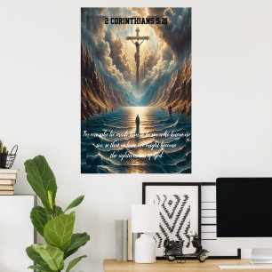 Poster 2 Corinthiens 5:21 Pour notre bien, il le fit être