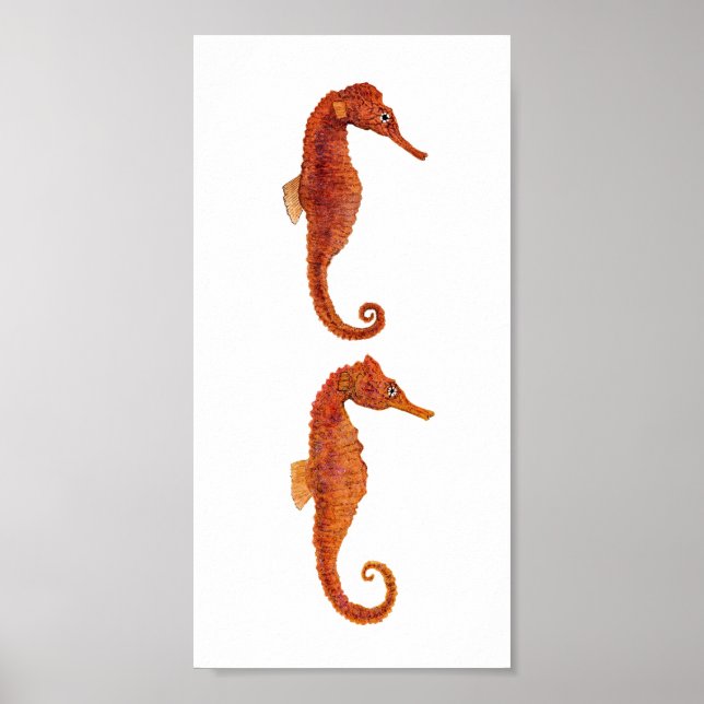 Poster 2 hippocampes (Devant)