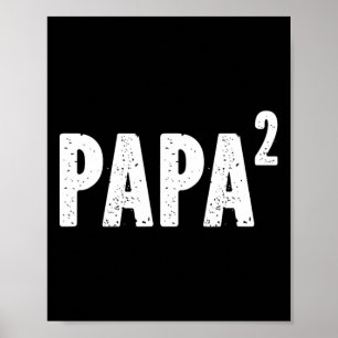 Poster 2 Papa au carré pour grand-père de la part de la p