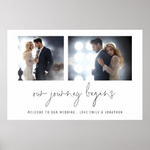 Poster 2 photos Notre Voyage Commence Noms Bienvenue Mari