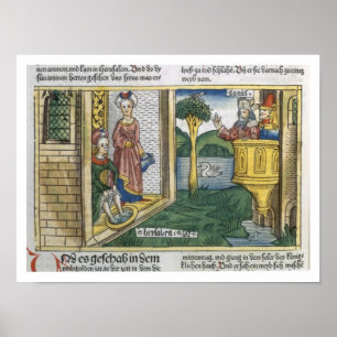 Poster 2 Samuel 11 1-5 David voit Bathsheba bain, de