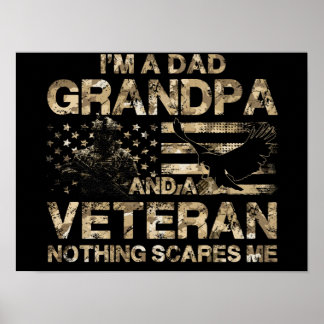 Poster 2 T-shirt Vétéran américain Papy Vétéran Drapeau a