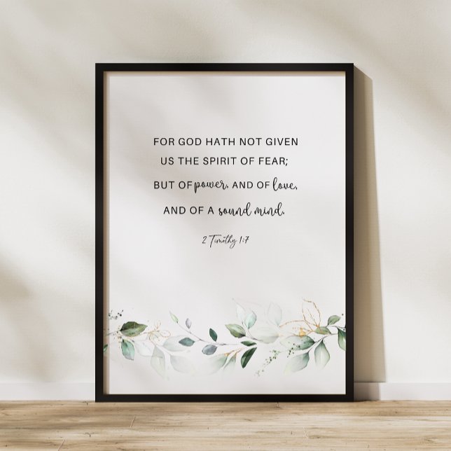 Poster 2 Timothée 1:7 Verse de la Bible du KJV (Créateur téléchargé)