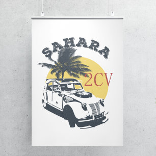 Poster 2cv Deux Chevaux Sahara Hors Oldtimer