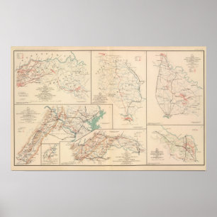 Poster 2d Corps AN Va, camps, piquets, routes