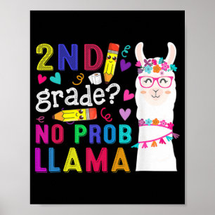 Poster 2E Année Pas De Prob Llama Enseignant Retour À L'É