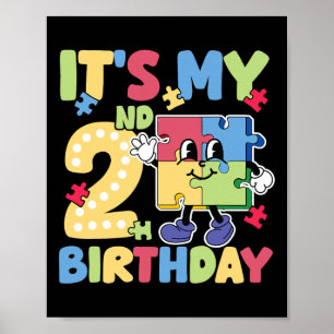 Poster 2ème fête d'anniversaire d'autisme Autistique 2 an
