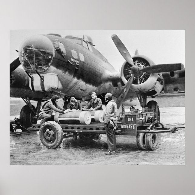Poster 2ÈME GUERRE MONDIALE Avion et équipage : années 19 (Devant)