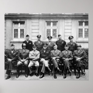 Poster 2ÈME GUERRE MONDIALE généraux américains — Ike, Pa