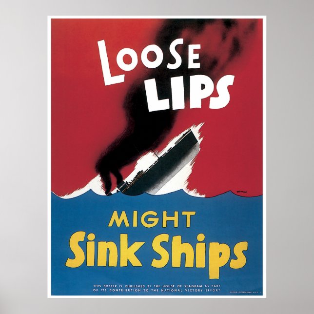 Poster 2ÈME GUERRE MONDIALE Loose Lips (Devant)
