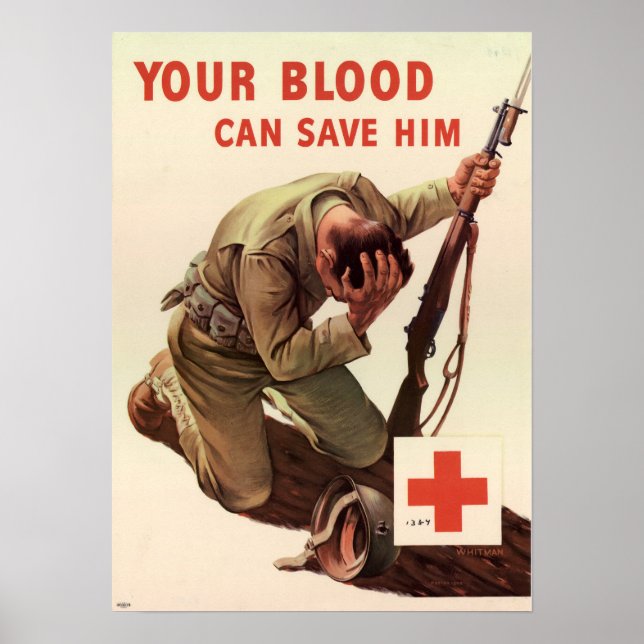 Poster 2ÈME GUERRE MONDIALE Votre Sang Peut Le Sauver (Devant)