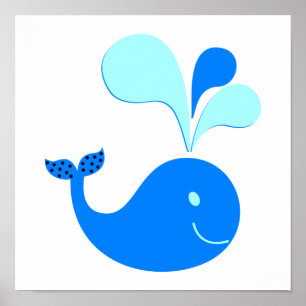 POSTER 307607 GRAPHIQUES DE BALEINE BLEUE DE CARTOON CUTE