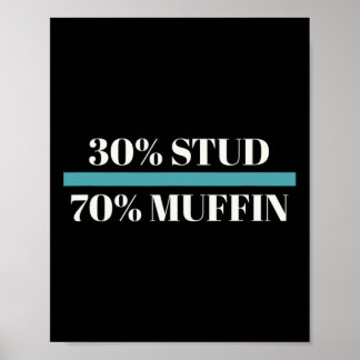 Poster 30% Étalon 70% Muffin Drôle Fête des Pères Saint-V