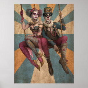 Poster 30 FD2 Circus Clown Art Vintage Retro Carnaval