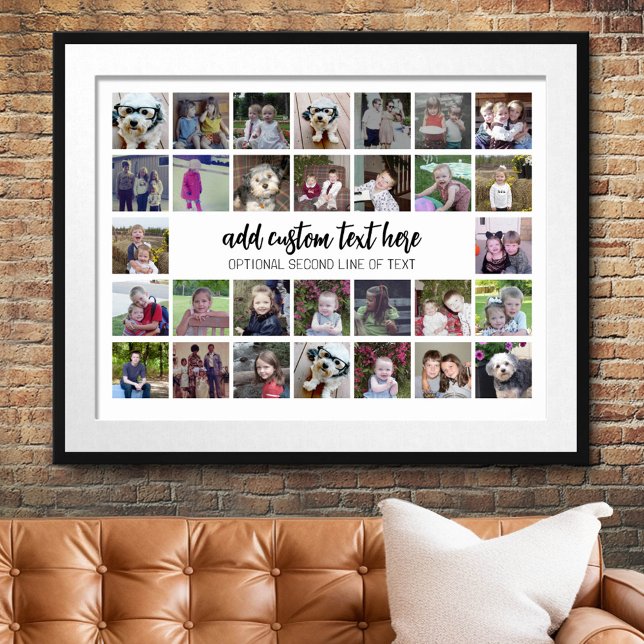 Poster 30 Grille de collage photo - 2 Zones de texte - no (Custom Photo Collage Poster)