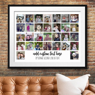 Poster 30 Grille de collage photo - 2 Zones de texte - no