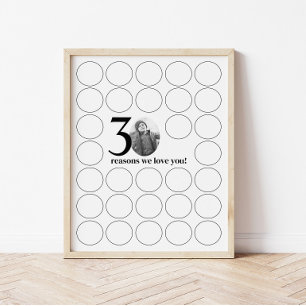 Poster 30 raisons pour lesquelles on t'aime Souvenirs d'a