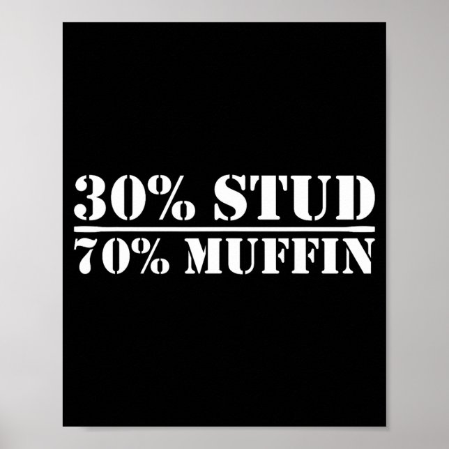 Poster 30% Stud 70% Muffin Funny Father's Day Valentines  (Devant)