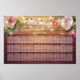 Poster 30+ Tables Bois Chaîne Florale Lights Seating Char