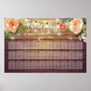 Poster 30+ Tables Bois Chaîne Florale Lights Seating Char