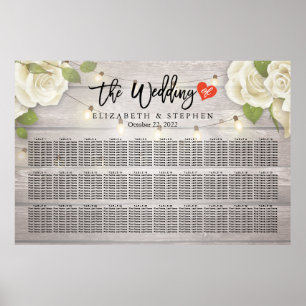 Poster 30+ Tables Bois Chaîne Florale Lights Seating Char