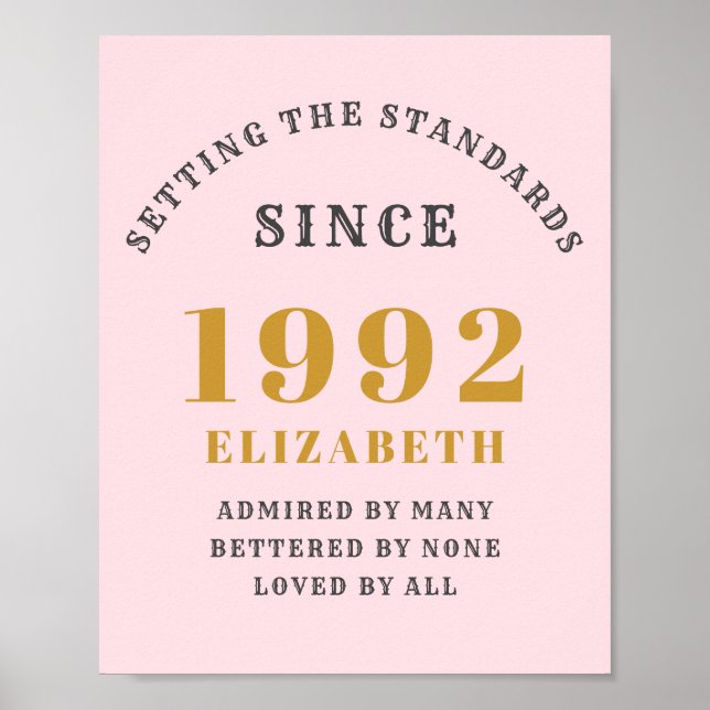 Poster 30e anniversaire 1992 Elégant Gold Rose Grey (Devant)