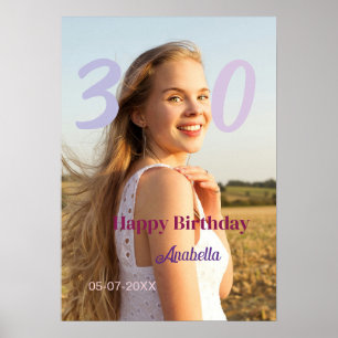 Poster 30e anniversaire ajouter nom date année VIOLET ROS